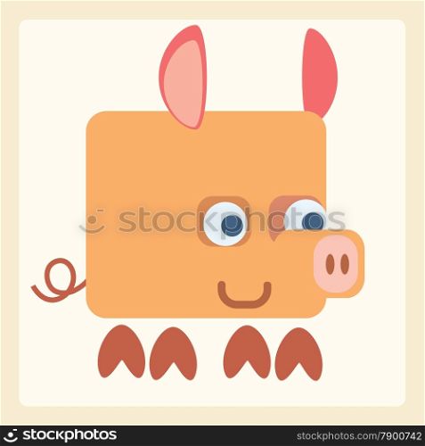 Good pig baby stylized pictogram symbol illustration