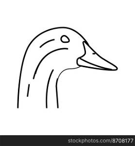 goose animal zoo line icon vector. goose animal zoo sign. isolated contour symbol black illustration. goose animal zoo line icon vector illustration