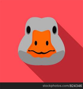 Goose head icon. Flat illustration of goose head vector icon for web design. Goose head icon, flat style
