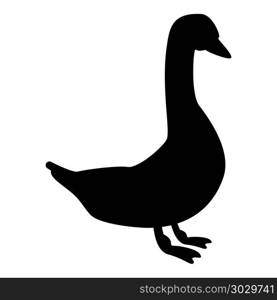 Goose icon black color vector illustration flat style simple image