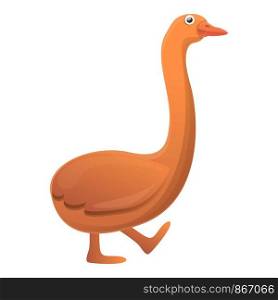Goose walking icon. Cartoon of goose walking vector icon for web design isolated on white background. Goose walking icon, cartoon style