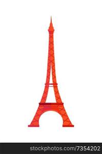 Gorgeous Eiffel Tower from Paris made of metal. Famous European architectural attraction. French popular sight and TV transmitter vector illustration.. Gorgeous Eiffel Tower from Paris Made of Metal