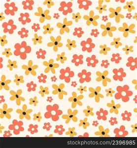 Gorgeous seamless floral pattern with flowers. Endless design with delicate wild flowers for printing and decoration. Repeatable botanical backdrop. Color flat vector illustration.. Gorgeous seamless floral pattern with flowers. Endless design with delicate wild flowers for printing and decoration. Repeatable botanical backdrop. Color flat vector illustration