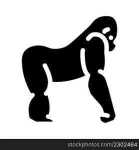 gorilla animal glyph icon vector. gorilla animal sign. isolated contour symbol black illustration. gorilla animal glyph icon vector illustration