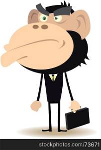 Gorilla Businessman. Illustration of a monkey businessman looking for money