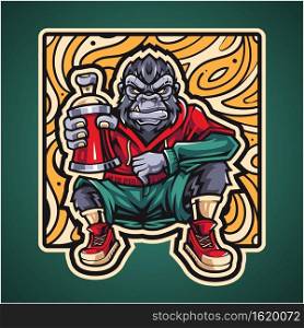 Gorilla esport mascot logo design