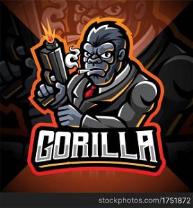 Gorilla gunners esport mascot logo