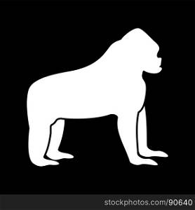 Gorilla it is white icon .. Gorilla it is white icon . Flat style .