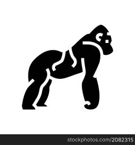 gorilla wild animal glyph icon vector. gorilla wild animal sign. isolated contour symbol black illustration. gorilla wild animal glyph icon vector illustration