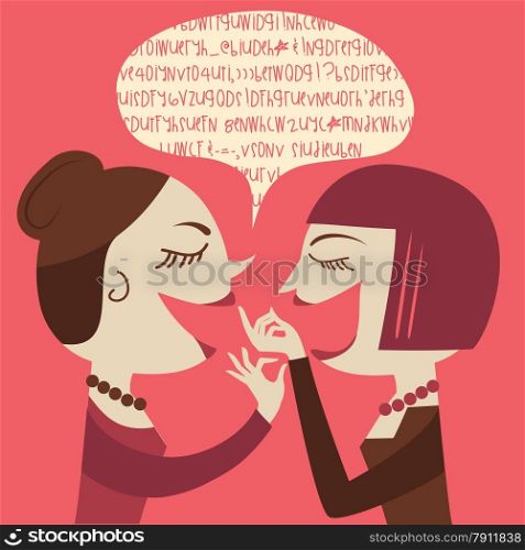 Gossiping Women, illustration in vector format