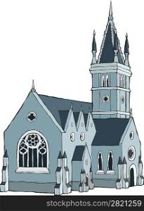 Gothic castle on a white background vector illustration