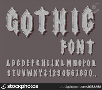 Gothic font. Medieval letter and digit. Awesome Alphabet. Font for Knights and Kings. ABCs of romanticism&#xA;