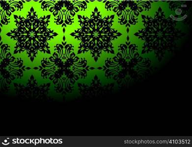gothic repeat wallpaper design in green and black