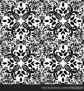 Gothic style black and white seamless Illustrated wallpaper