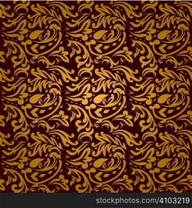 Gothic style maroon and gold background that seamless repeat