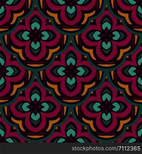 Gothic Tiled ethnic boho pattern for fabric. Abstract geometric mosaic vintage seamless pattern ornamental.. Abstract colorful gothic geometric ethnic seamless pattern ornamental