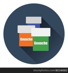 Gouache can icon. Flat color design. Vector illustration.