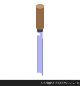 Gouge chisel icon. Isometric of gouge chisel vector icon for web design isolated on white background. Gouge chisel icon, isometric style
