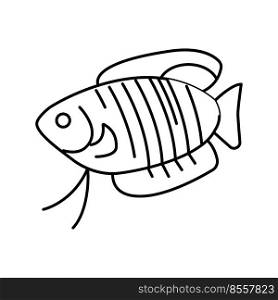 gourami fish line icon vector. gourami fish sign. isolated contour symbol black illustration. gourami fish line icon vector illustration