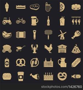 Gourmet food icons set. Simple set of 36 gourmet food vector icons for web for any design. Gourmet food icons set, simple style