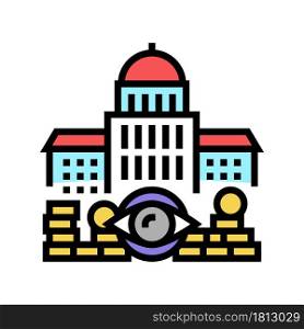 Government accountability and transparency and corruption social problem color icon vector. Government accountability and transparency and corruption social problem sign. isolated symbol illustration. Government accountability and transparency and corruption social problem color icon vector illustration