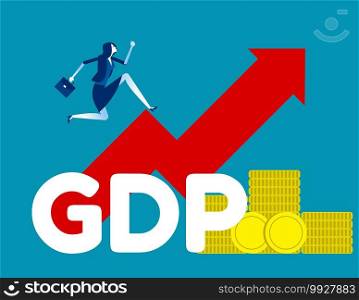 Government budget. Concept business growth GDP vector illustration, Gross domestic product, Flat cartoon character style design