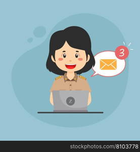 Government employees checking email inbox Vector Image