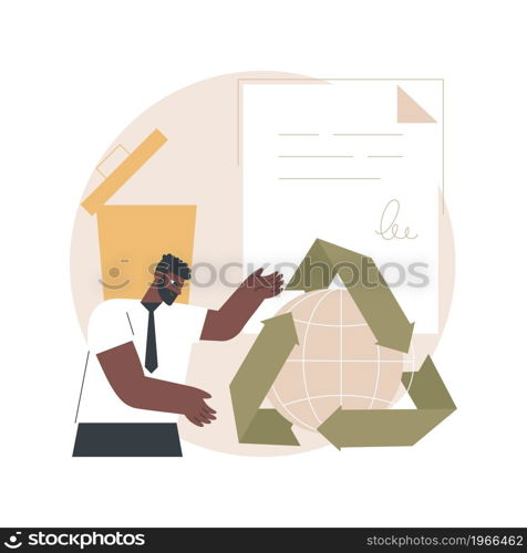 Government mandated recycling abstract concept vector illustration. Ecological regulations, local recycling law, municipal solid waste, recyclable materials, curbside program abstract metaphor.. Government mandated recycling abstract concept vector illustration.