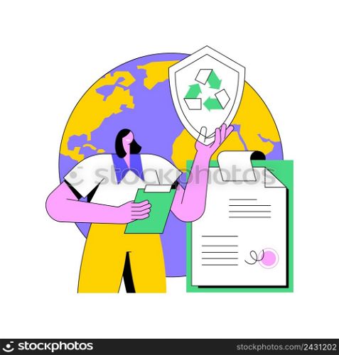 Government mandated recycling abstract concept vector illustration. Ecological regulations, local recycling law, municipal solid waste, recyclable materials, curbside program abstract metaphor.. Government mandated recycling abstract concept vector illustration.