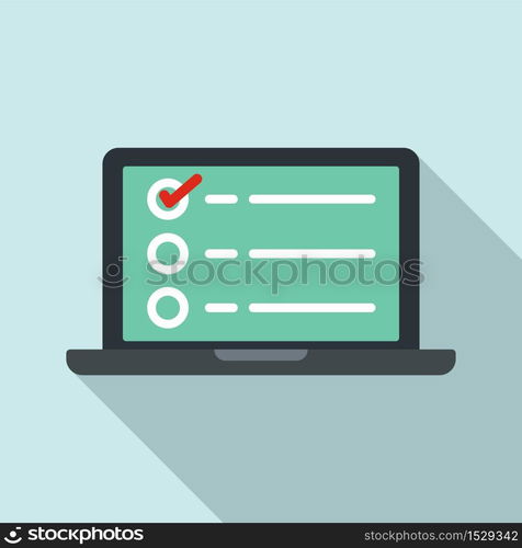 Government online survey icon. Flat illustration of government online survey vector icon for web design. Government online survey icon, flat style