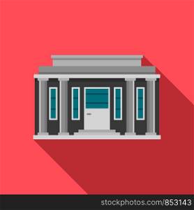Governmental courthouse icon. Flat illustration of governmental courthouse vector icon for web design. Governmental courthouse icon, flat style