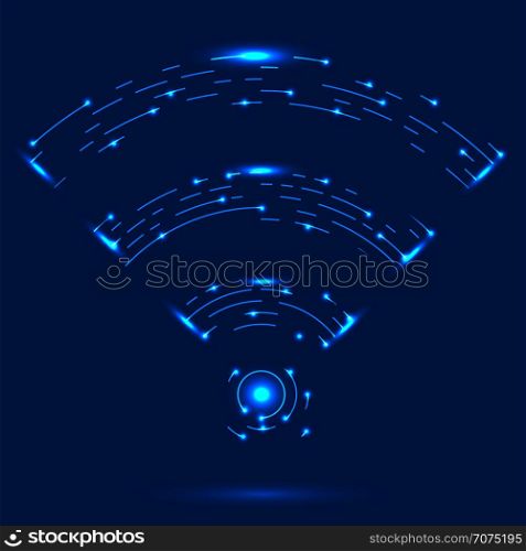 GPRS Logo. Radio Wave Icon. Wireless Network Symbol Isolated on Blue Background. Mobile Conceptual Emblem. GPRS Logo. Radio Wave Icon. Wireless Network Symbol on Blue Background. Mobile Conceptual Emblem