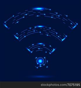 GPRS Logo. Radio Wave Icon. Wireless Network Symbol Isolated on Blue Background. Mobile Conceptual Emblem. GPRS Logo. Radio Wave Icon. Wireless Network Symbol on Blue Background. Mobile Conceptual Emblem