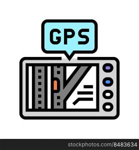 gps assistant color icon vector. gps assistant sign. isolated symbol illustration. gps assistant color icon vector illustration
