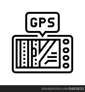gps assistant line icon vector. gps assistant sign. isolated contour symbol black illustration. gps assistant line icon vector illustration