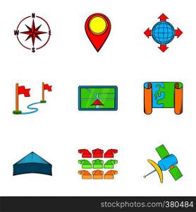 GPS icons set. Cartoon illustration of 9 GPS vector icons for web. GPS icons set, cartoon style