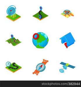 GPS icons set. Cartoon illustration of 9 gps vector icons for web. GPS icons set, cartoon style