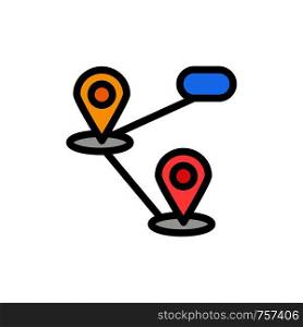 Gps, Location, Map Flat Color Icon. Vector icon banner Template