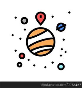 gps location point on planet color icon vector. gps location point on planet sign. isolated symbol illustration. gps location point on planet color icon vector illustration