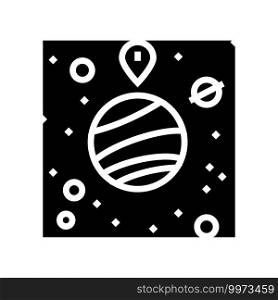 gps location point on planet glyph icon vector. gps location point on planet sign. isolated contour symbol black illustration. gps location point on planet glyph icon vector illustration
