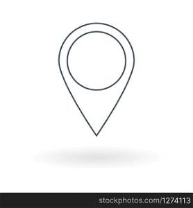 GPS location symbol. Map pointer icon. Flat design style.