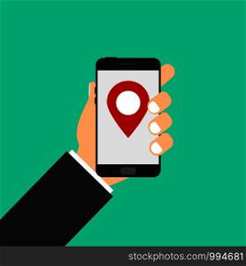 Gps map with pointers on your smartphone. Vector
