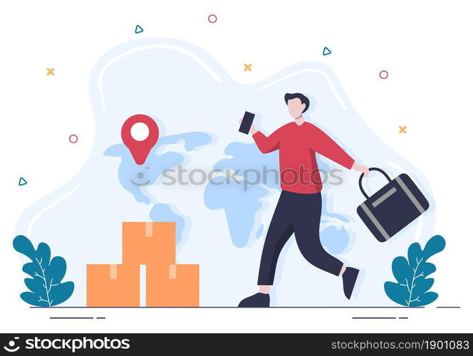 GPS Navigation Map and Compass on Location Search Application Shows the Position or Route you are Going. Background Vector Illustration