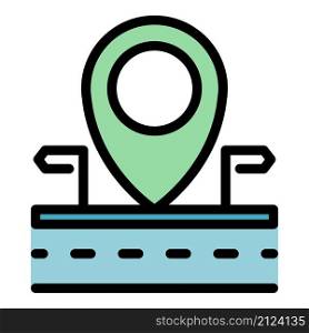 Gps pin location icon. Outline gps pin location vector icon color flat isolated. Gps pin location icon color outline vector