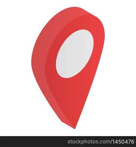 Gps red pin icon. Isometric of gps red pin vector icon for web design isolated on white background. Gps red pin icon, isometric style