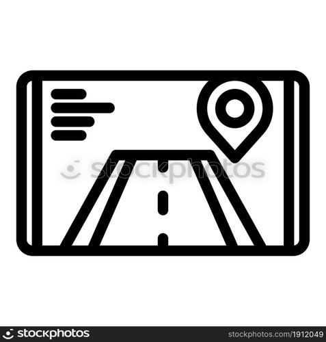 Gps route icon outline vector. Map direction. Phone app. Gps route icon outline vector. Map direction