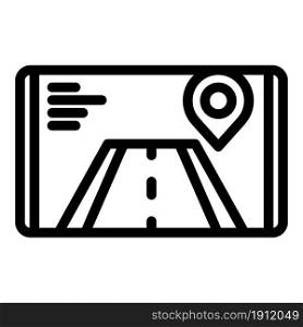 Gps route icon outline vector. Map direction. Phone app. Gps route icon outline vector. Map direction