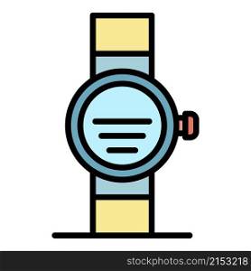 Gps smartwatch icon. Outline gps smartwatch vector icon color flat isolated. Gps smartwatch icon color outline vector