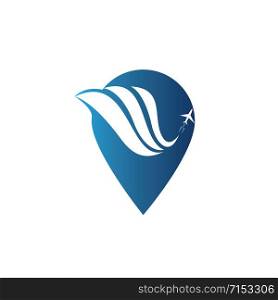 GPS travel vector logo design. Compass aircraft travel unique creative logo design.