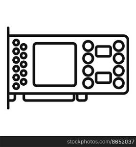 Gpu card icon outline vector. Computer pc. Cooler pci. Gpu card icon outline vector. Computer pc